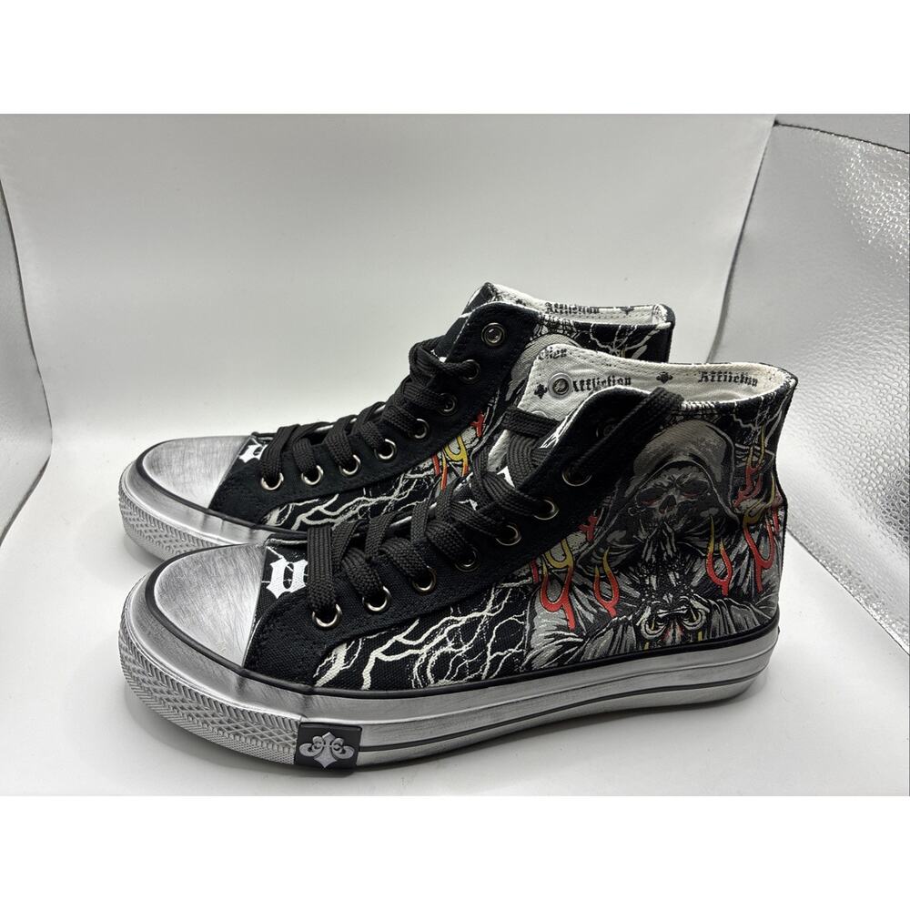 Affliction Men's/Womans Hi-Top Shoes Phantom Fire Brand New Grunge Y2K W 6.5